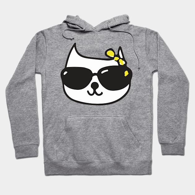 Cat With Glasses Hoodie by AdelDa